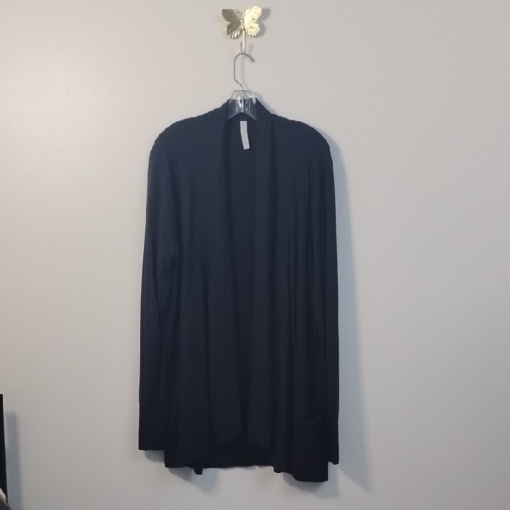 Athleta Casual Neutral Minimalist  Black‎ Knit Long Cardigan With Thumbholes - Picture 2 of 16